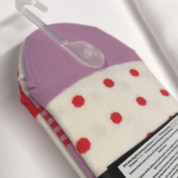 J crew no show socks 3-pack polka dot red, white & purple nwt - Picture 4 of 5
